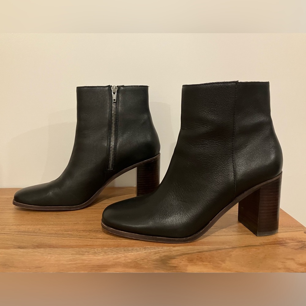 Madewell The Greer Leather Ankle Boots Black Size 8.5 - Picture 8 of 8